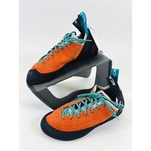 Scarpa Helix WMN Rock Climbing Shoes Mandarin Red Suede Lace Up EU 39 US 7.5 NEW